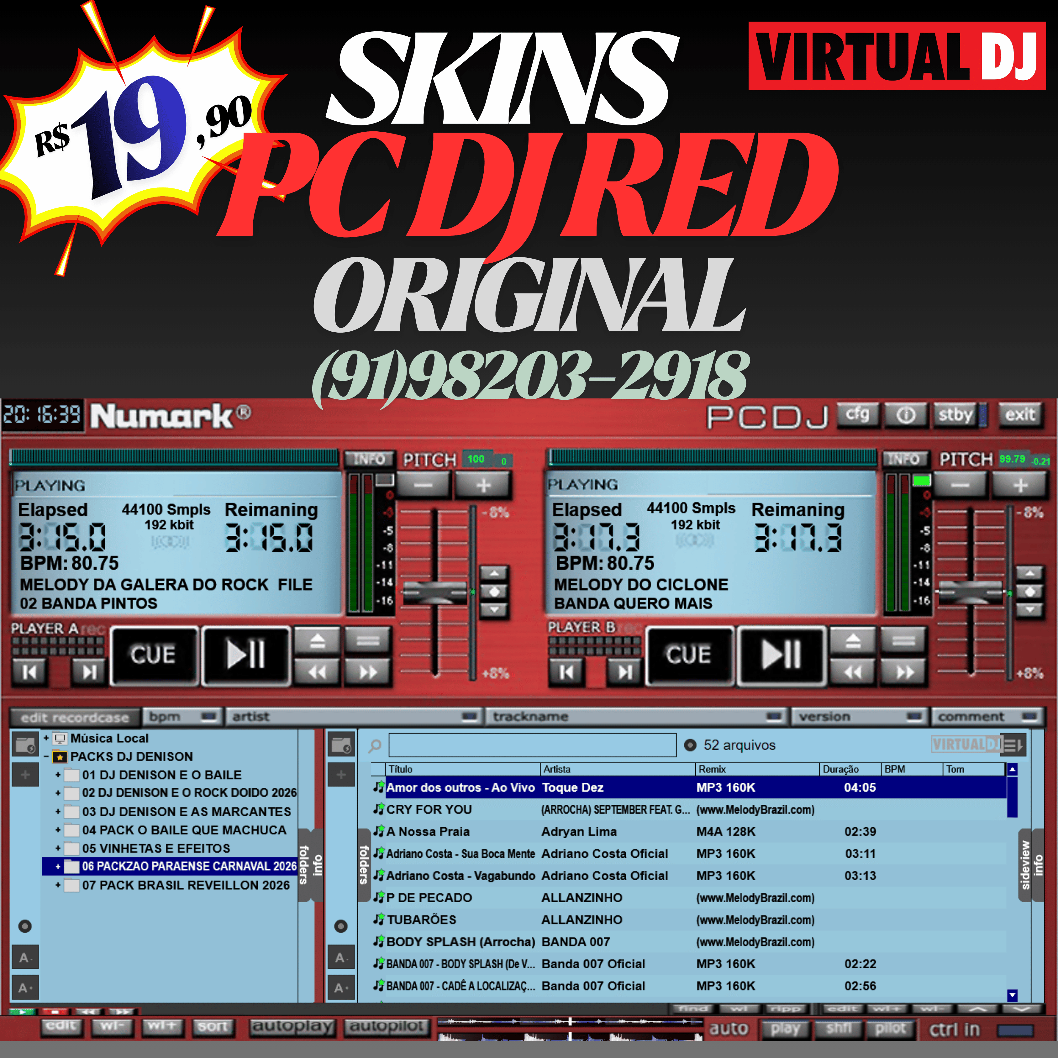 Imagem de SKINS PC DJ RED ORIGINAL (VIRTUAL DJ)