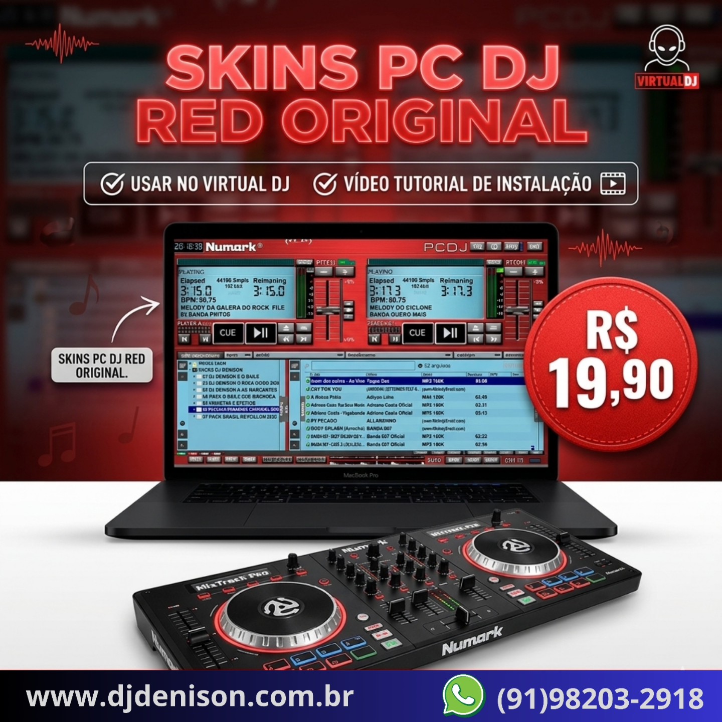 Imagem de SKINS PC DJ RED ORIGINAL (VIRTUAL DJ)