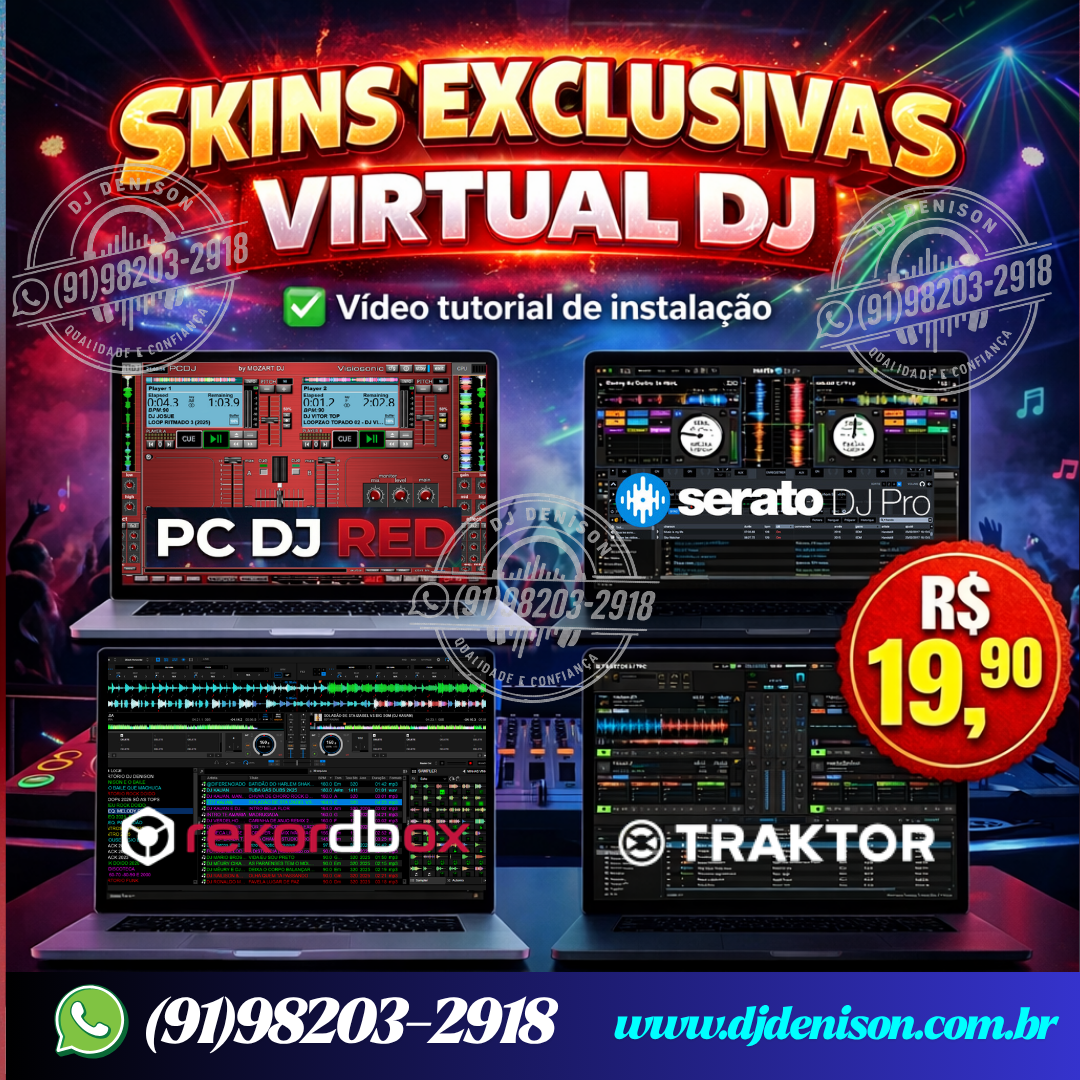 Imagem de SKINS PC DJ RED - SERATO PRO - REKORDBOX PREMIUM - TRAKTOR 