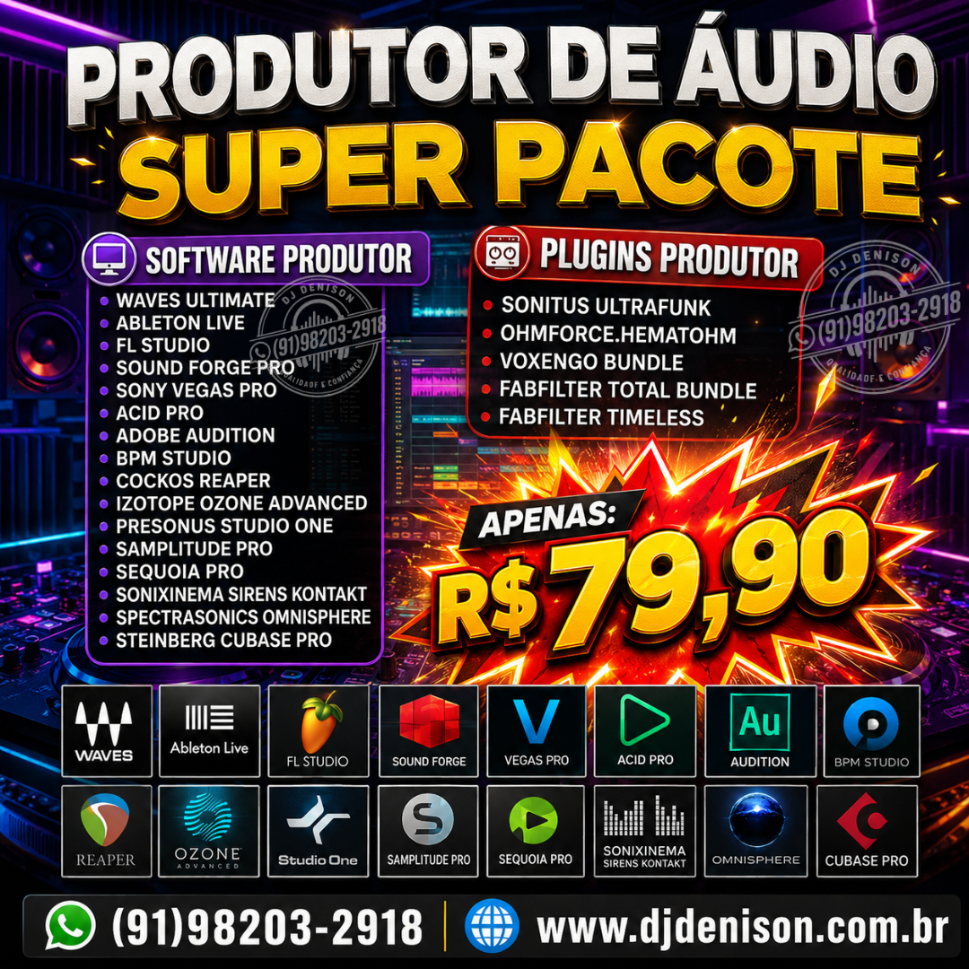 Imagem de PRODUTOR DE ÁUDIO SUPER PACOTE